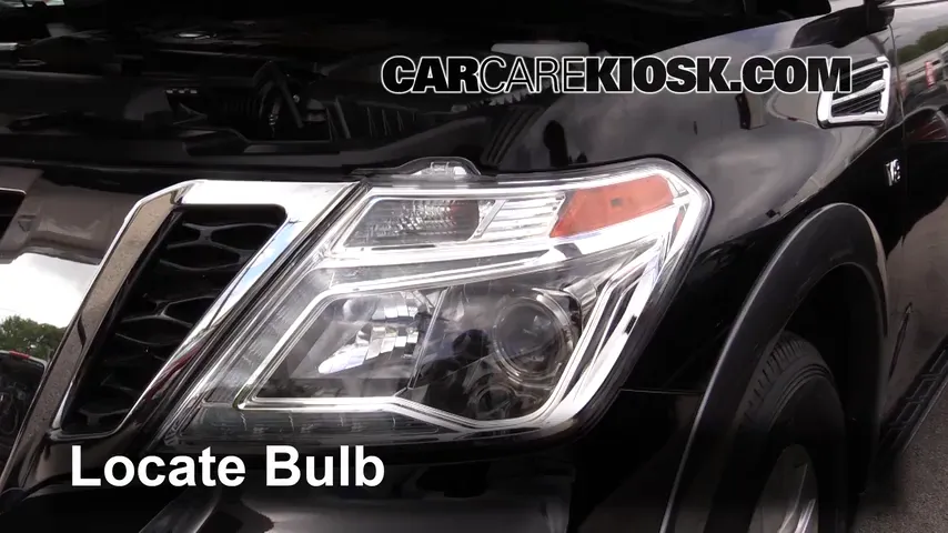 2017 Nissan Armada SV 5.6L V8 Lights Turn Signal - Front (replace bulb)